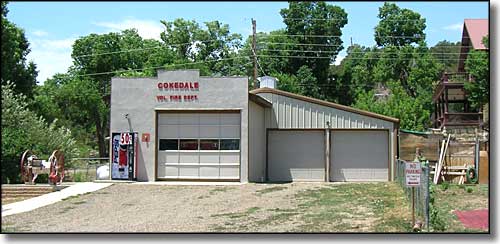 Cokedale fire station and ambulance