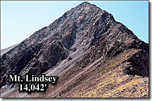 The Mount Lindsey summit pyramid