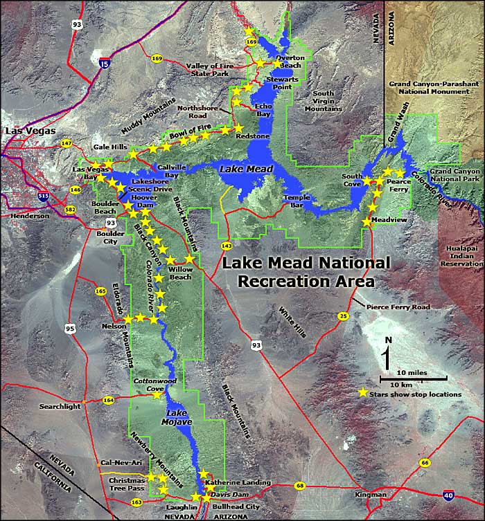 Lake Mead National Recreation Area map