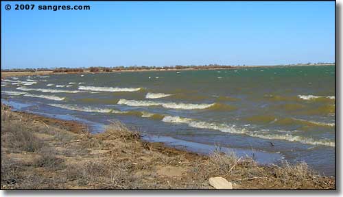 Wave action on Lake Meredith