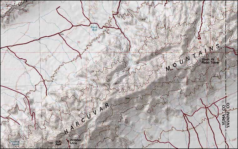 Harcuvar Mountains Wilderness map