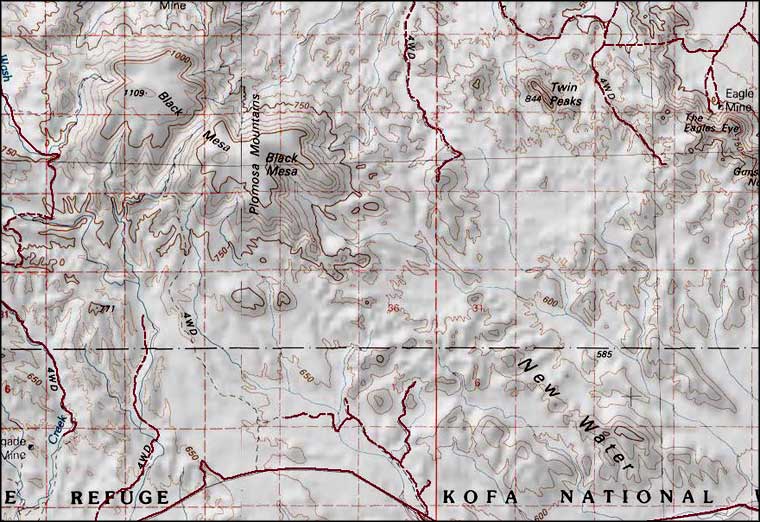 New Water Mountains Wilderness map