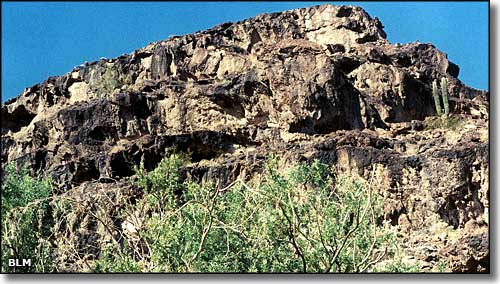 Rock formations in Trigo Mountains Wilderness
