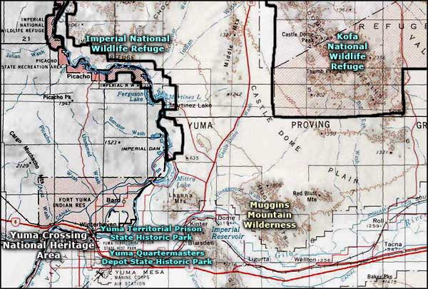 Yuma Crossing National Heritage Area area map