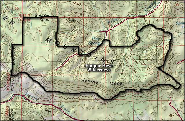 Juniper Mesa Wilderness map