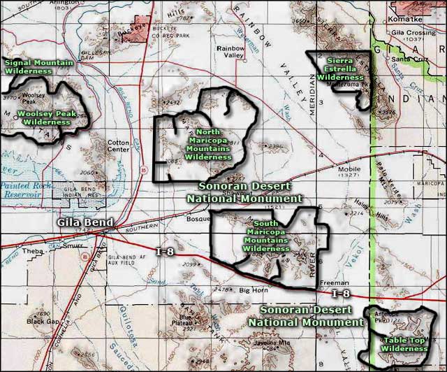 South Maricopa Mountains Wilderness area map