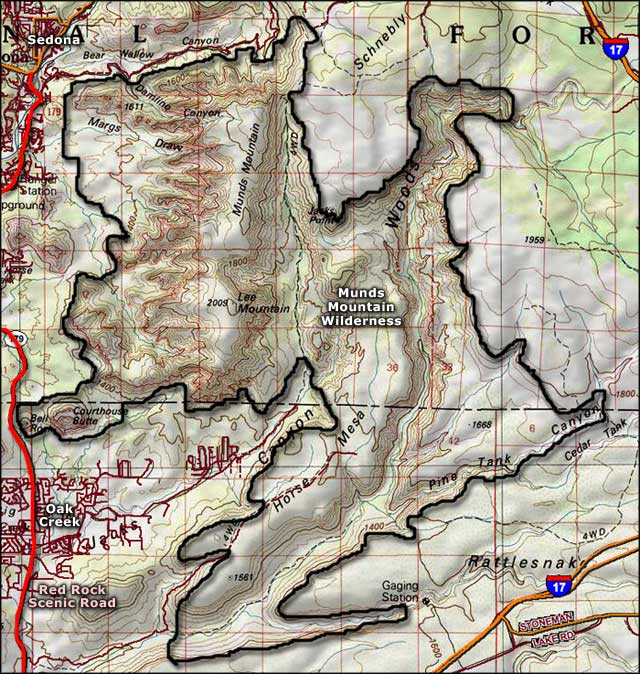 Munds Mountain Wilderness map