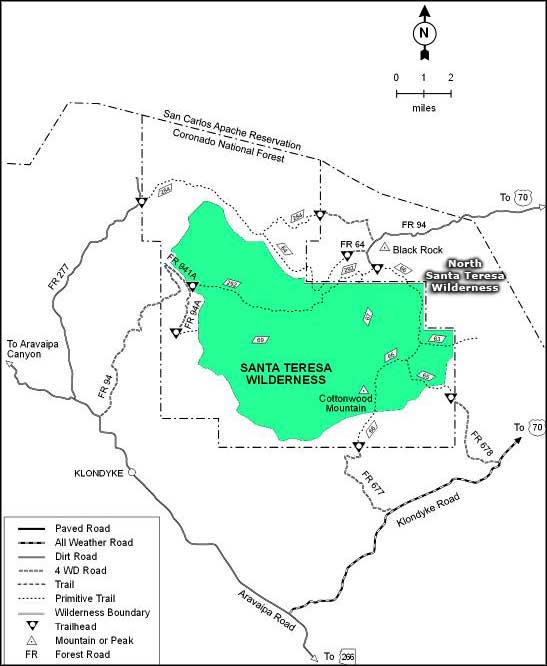 Santa Teresa Wilderness trail map