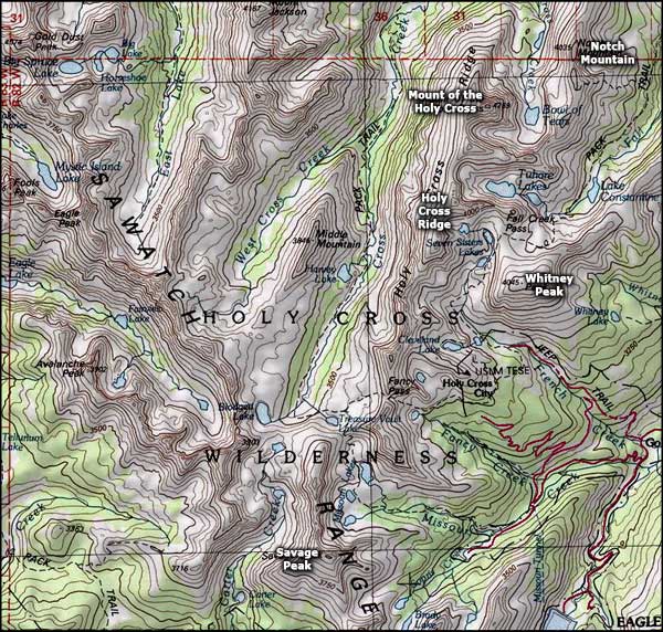 Holy Cross Wilderness map