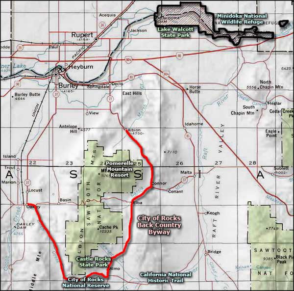 Lake Walcott State Park area map