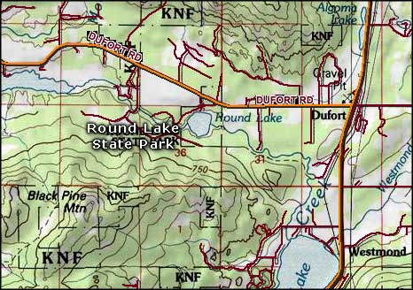 Round Lake State Park area map
