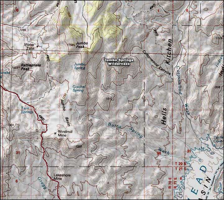 Jumbo Springs Wilderness map