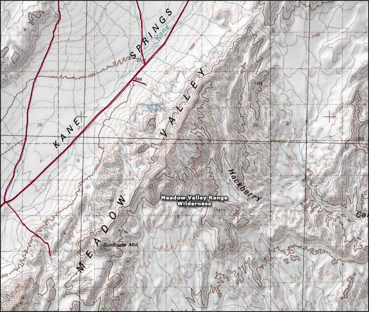 Meadow Valley Range Wilderness map