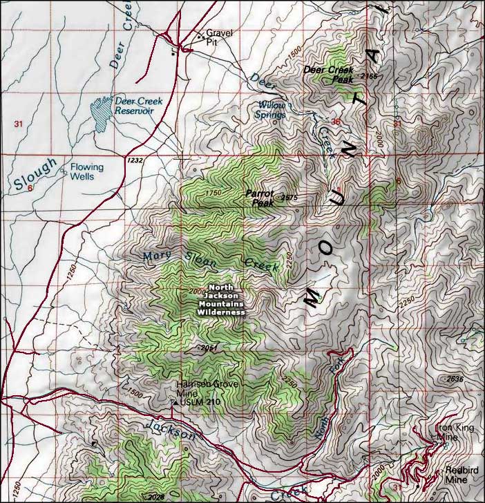 North Jackson Mountains Wilderness map