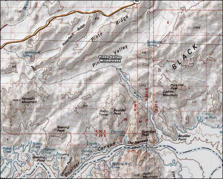 Pinto Valley Wilderness map