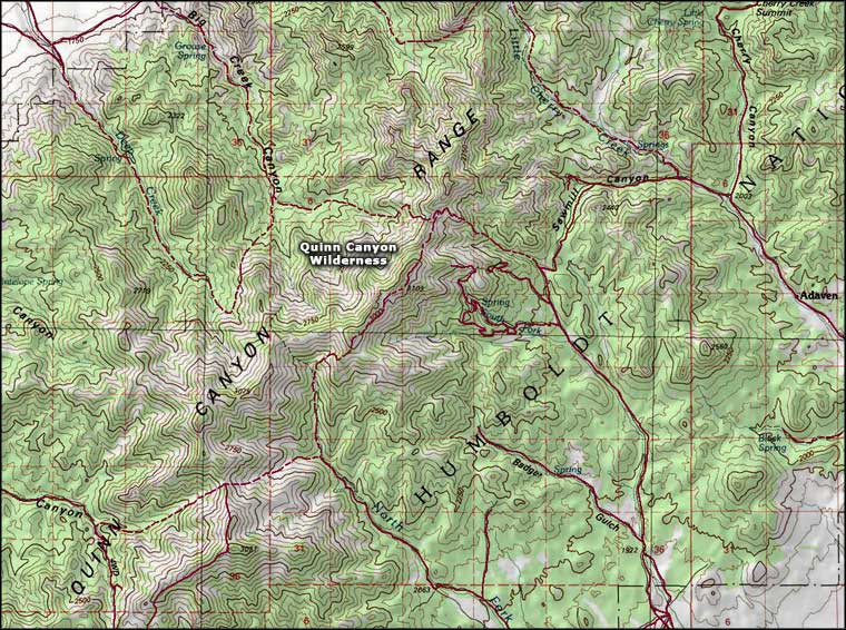Quinn Canyon Wilderness map