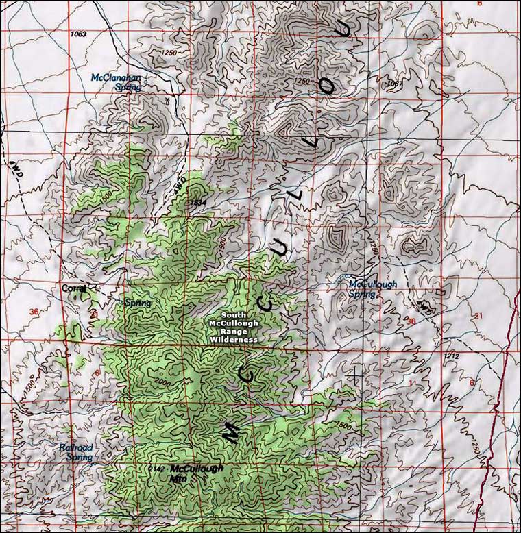 South McCullough Mountains Wilderness map