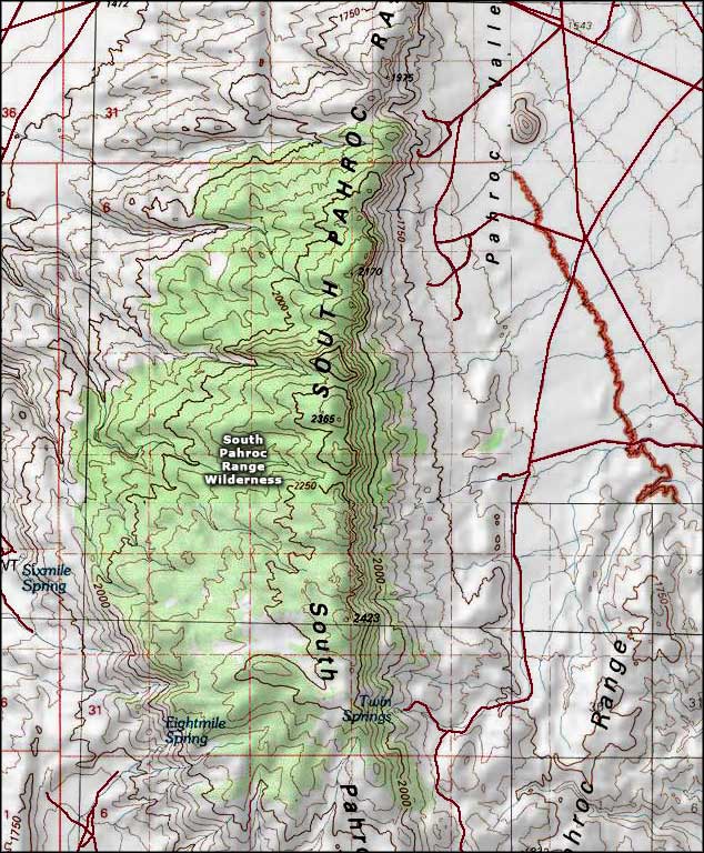 South Pahroc Range Wilderness map