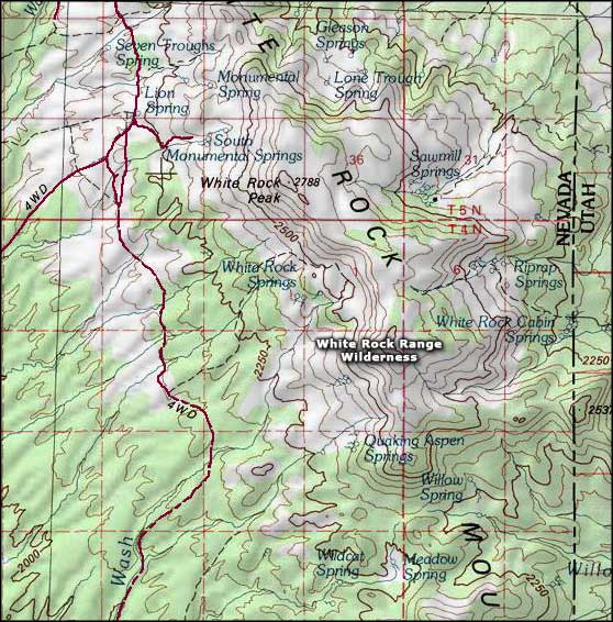 White Rock Range Wilderness map