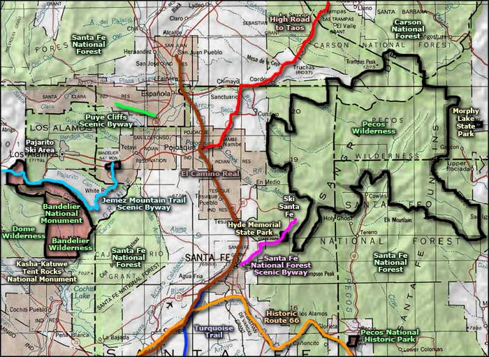 Pecos Wilderness area map