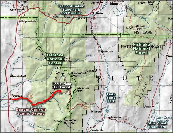 Fremont Indian State Park and Museum area map