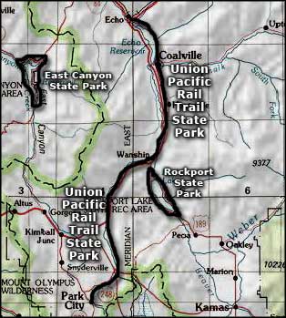 Historic Union Pacific Rail Trail State Park area map