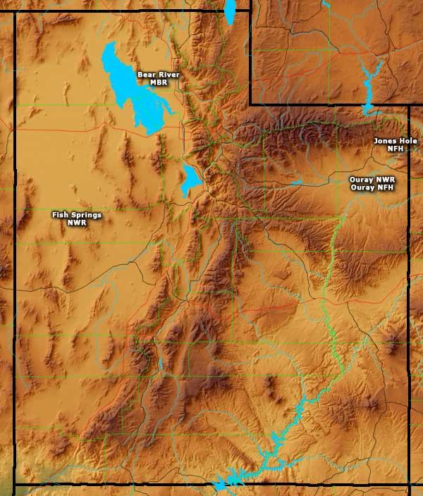 Utah National Wildlife Refuges map