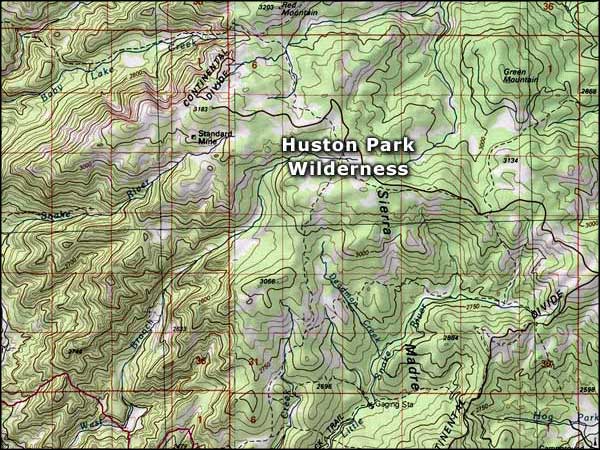 Huston Park Wilderness area map